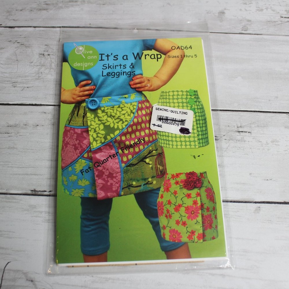 Women's Sewing Pattern Patchwork Quilt Wrap Skirt Leggings Size 1 2 3 4 6